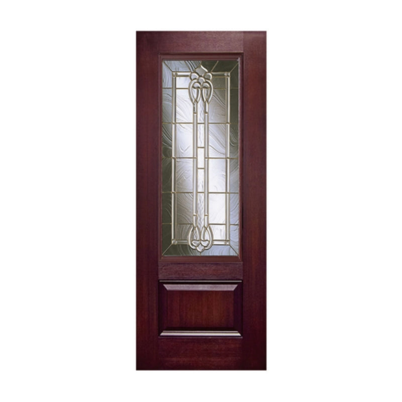 6'8" Mahogany Grain Fiberglass Door