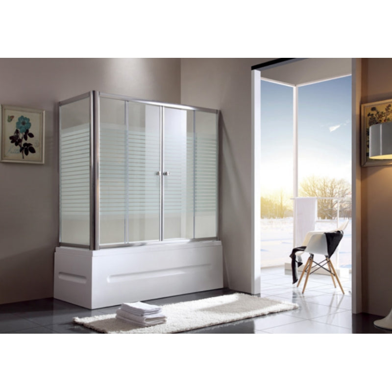Light Silver Rectangle Shape Shower Enclosure made of High-Quality Sanitary Grade Tempered Glass STL6775