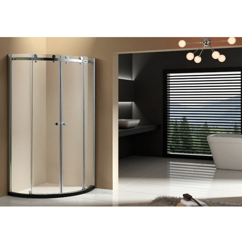 8K High Gloss Sector Shape Shower Enclosure made of High-Quality Sanitary Grade Tempered Glass SN-09