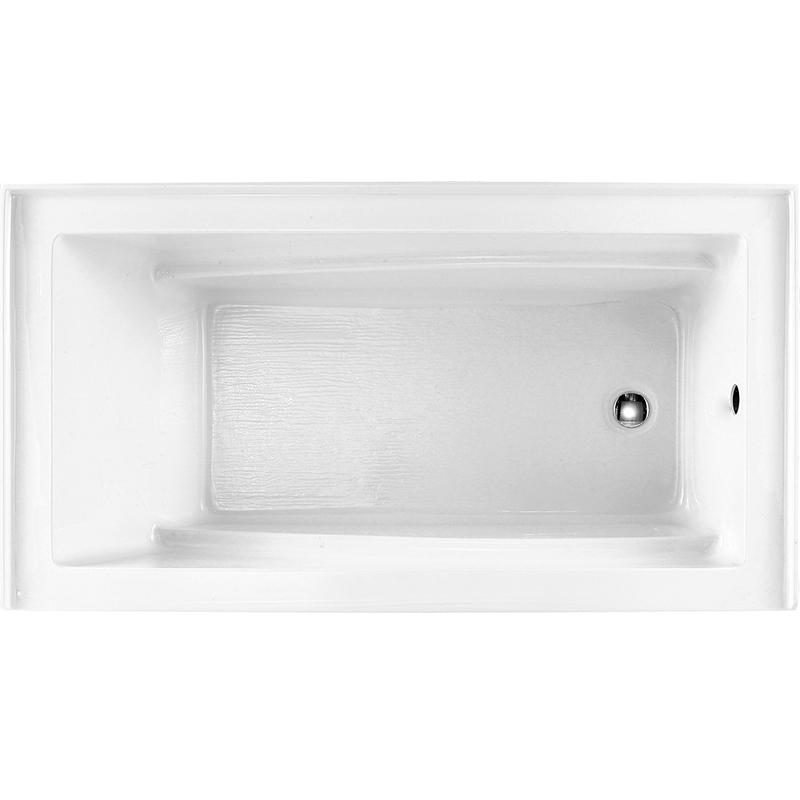 Acrylic Drop-In Skirted Alcove Bathtub with Optional Left/Right Drain, Slip-Resistant, 60"×32"×21½", Rectangle, White, Model MGLI-DT2586 (L/R)